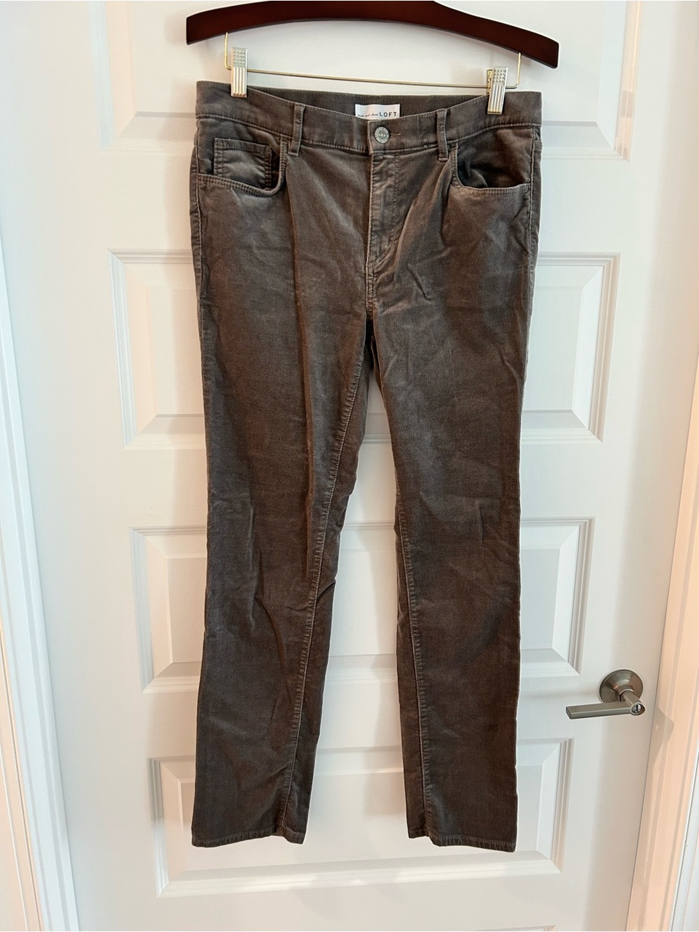 Loft Straight Leg Corduroy Pants Gray Size 29 / 8